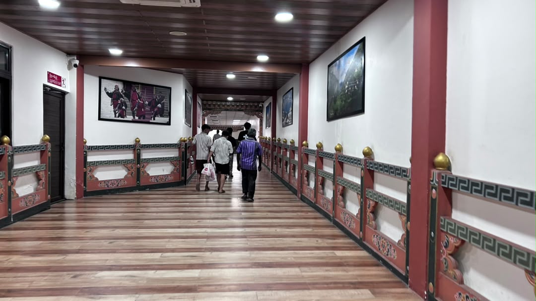 Decorated corridor inside the terminal